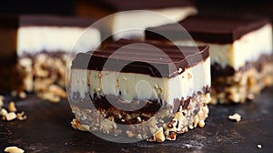 Nanaimo Bars: No-Bake Dessert with Crumb Base, Custard Butter Icing, and Chocolate