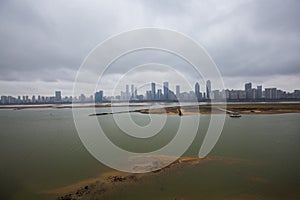 Nanchang skyline and Ganjiang River, Jiangxi, China