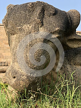 Nandhi sculpture at Brihadeeswarar temple in Gangaikonda Cholapuram, Tamil nadu