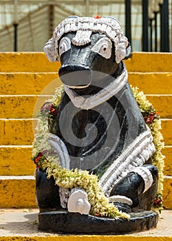 Nandi statue at Lal Bagh Botanical Garden in Bengaluru.