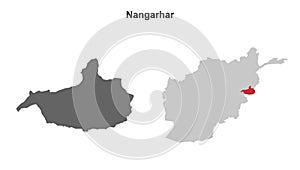 Nangarhar outline map