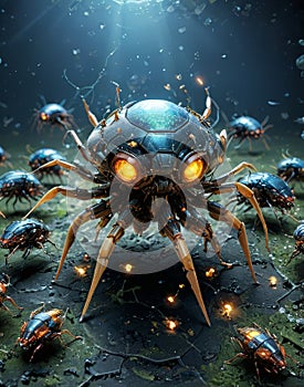 The Nanite Swarm: Billions of Microscopic Nanobots United in Collective Intelligence photo