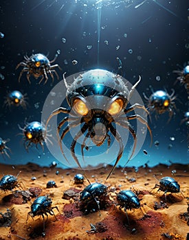 The Nanite Swarm: Billions of Microscopic Nanobots United in Collective Intelligence photo