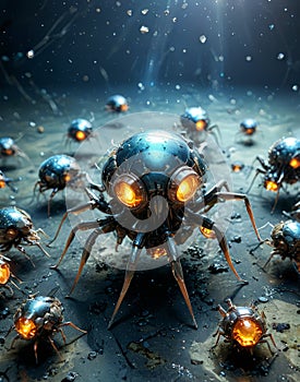 The Nanite Swarm: Billions of Microscopic Nanobots United in Collective Intelligence photo