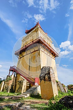 Nanmyin or watch tower of Ava Inwa in Burma Myanmar. Landmark and popular for tourists attractions. Southeast Asia travel