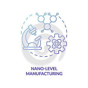 Nano-level manufacturing concept icon