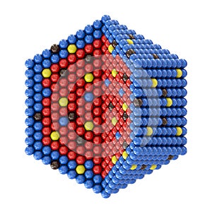 Nano particles in hexagonal cross section