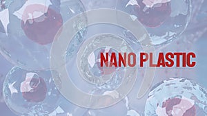 The nano plastic on sci background 3d rendering photo