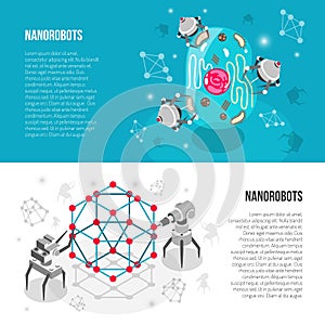 Nano Robots Isometric Banners