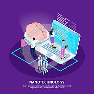 Nano Technology Isometric Gradient Background