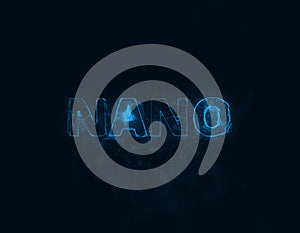 Nano title with plexus effect. Connected lines with dots. Lines title plexus