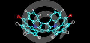 Nanoboat organic molecule isolated on black