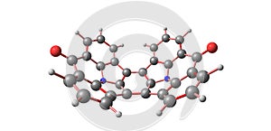 Nanoboat organic molecule isolated on white