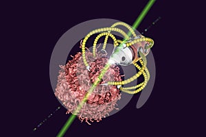 Nanobot attacking cancer cell