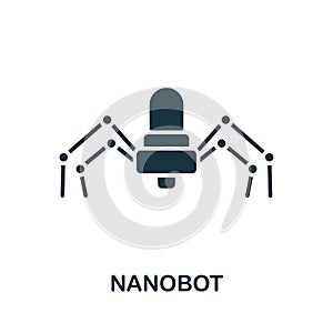 Nanobot icon. Monochrome simple line Future Technology icon for templates, web design and infographics