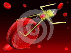 Nanobot and red blood cell