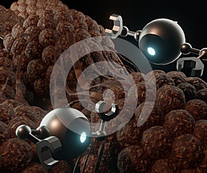 nanobots is detecting and attacking cancer or tumor cells