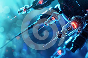 Nanobots performing micro-surgery in a future setting