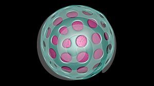 Nanocapsule , nanocarriers . Nanoparticle  3d render view 1 photo