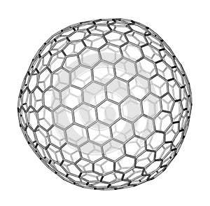Nanocluster fullerene C540 molecular model