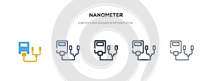 Nanometer icon in different style vector illustration. two colored and black nanometer vector icons designed in filled, outline,
