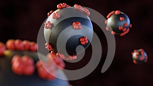 nanoparticles conjugated haemogoblin molecules photo