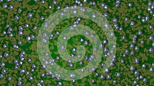 Nanoparticles on leaf . Extreme close up view . 3d render illustration view 1 photo