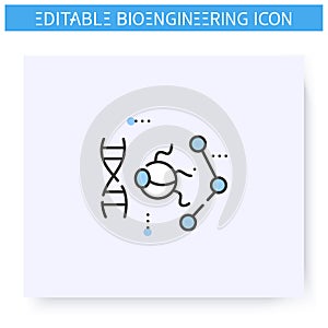 Nanorobot line icon. Editable illustration