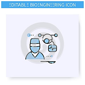 Nanorobot line icon. Editable illustration