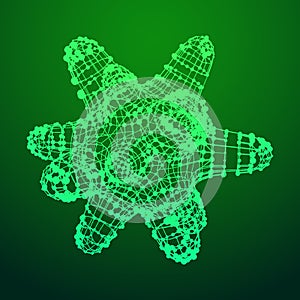 Bacteria virus wireframe mesh photo
