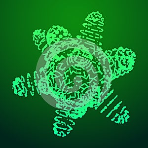Bacteria virus wireframe mesh photo
