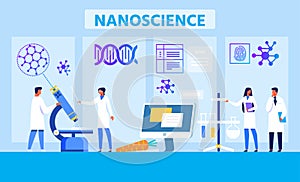 Nanoscience Lab Metaphor Advertising Flat Banner