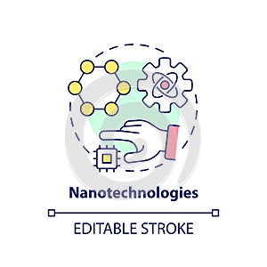 Nanotechnologies concept icon photo