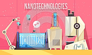 Nanotechnologies Horizontal Illustration