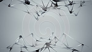 Nanotechnology blue structure 3D render