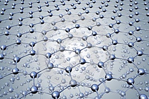 Nanotechnology concept. 3D rendered illustration of hexagonal structure