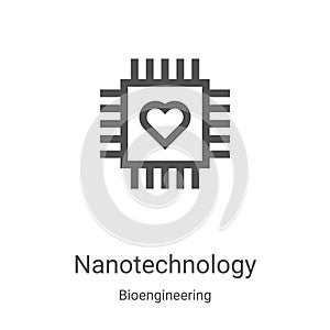 nanotechnology icon vector from bioengineering collection. Thin line nanotechnology outline icon vector illustration. Linear