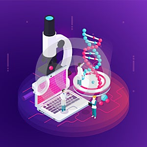 Nanotechnology Isometric Design Concept