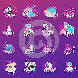 Nanotechnology Isometric Icons Set photo