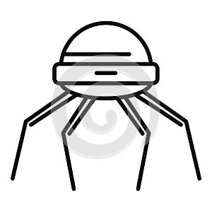 Nanotechnology microchip icon, outline style