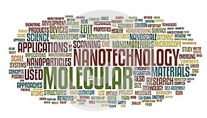 Nanotechnology words cloud photo