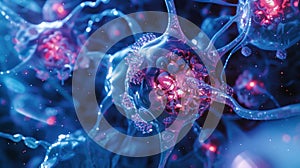 Nanotechnology at Work A close up of nanobots repairing cellular structures showcasing the precision and potential of