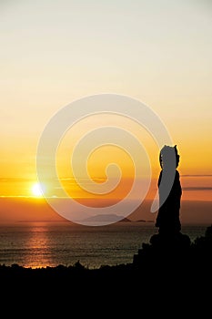 Nansan Guanyin Statue at sunrise