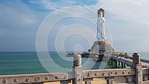 NANSHAN, CHINA. White Guanyin statue in Nanshan, Hainan, China