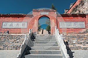 Nanshan Temple in Wutai Mountain at dusk, Shanxi Province, China