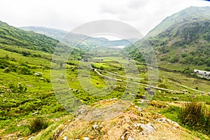 The Nant Gwynant Pass, mountain valley in Wales photo