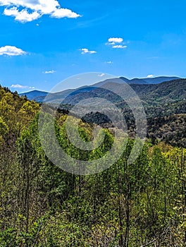 Nantahala national forest scenic  mountain ovelook in north carolina