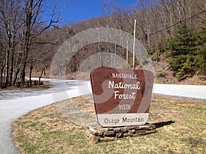 Nantahala National Forest vista marker