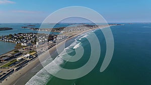 Nantasket Beach aerial view, Hull, Massachusetts, USA