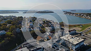 Nantasket Beach aerial view, Hull, Massachusetts, USA